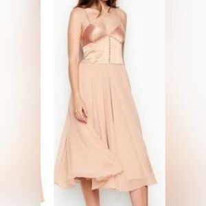Victoria's Secret Chiffon Corset Dress Button Satin Chiffon Ballet Slipper Pink